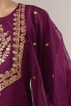 Buy Naintara Bajaj Purple Silk Embroidery, Sequins Round Neck Kurta Set With Dupatta Online at Aza Fashions Buy_Naintara Bajaj_Purple Silk Embroidery, Sequins Round Neck Kurta Set With Dupatta _Online_at_Aza_Fashions