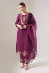 Buy Naintara Bajaj Purple Silk Embroidery, Sequins Round Neck Kurta Set With Dupatta Buy_Naintara Bajaj_Purple Silk Embroidery, Sequins Round Neck Kurta Set With Dupatta