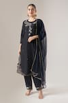 Buy Naintara Bajaj Black Cotton, Net, Organza Embroidery, Lace, Piping Round Neck Kurta Set at Aza Fashions Buy_Naintara Bajaj_Black Cotton, Net, Organza Embroidery, Lace, Piping Round Neck Kurta Set _at_Aza_Fashions