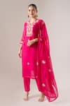 Buy Naintara Bajaj Pink Organza Embroidery V-neck Kurta Set at Aza Fashions Buy_Naintara Bajaj_Pink Organza Embroidery V-neck Kurta Set _at_Aza_Fashions