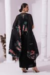 Shop Preeti Mehta Black Chiffon, Lurex, Polyester, Wildflower Muse Jet Kaftan And Dhoti Skirt Set at Aza Fashions Shop_Preeti Mehta_Black Chiffon, Lurex, Polyester, Wildflower Muse Jet Kaftan And Dhoti Skirt Set _at_Aza_Fashions