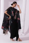 Buy Preeti Mehta Black Chiffon, Lurex, Polyester, Wildflower Muse Jet Kaftan And Dhoti Skirt Set Online at Aza Fashions Buy_Preeti Mehta_Black Chiffon, Lurex, Polyester, Wildflower Muse Jet Kaftan And Dhoti Skirt Set _Online_at_Aza_Fashions