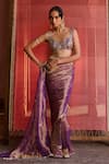 Buy_Zoon_Purple Tissue, Silk, Satin Embroidery, Sequins, Aari Work Saree With Blouse _Online_at_Aza_Fashions