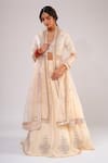 Buy_Kalakari By Akanksha_Cream , Chanderi, Organza Embroidery, Sitabo Machine Lehenga Set _at_Aza_Fashions