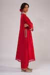 Buy_Kalakari By Akanksha_Red Chanderi , Organza Embroidery, Piping, Zari Gulabo Kurta Set _Online_at_Aza_Fashions