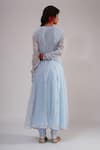 Shop_Kalakari By Akanksha_Sky Blue Silk, Chanderi, Cotton, Organza Angrakha Kurta Churidar And Dupatta Set _at_Aza_Fashions