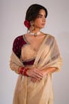 Buy_Kalakari By Akanksha_Gold Organza, Tissue, Silk, Chanderi Embroidery Nazaakat Saree And Hand Blouse 