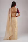 Shop_Kalakari By Akanksha_Gold Organza, Tissue, Silk, Chanderi Embroidery Nazaakat Saree And Hand Blouse _at_Aza_Fashions