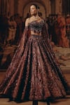 Buy_Adaara Couture_Pink Net, Satin, Crepe Sequins, Embroidery Embellished Lehenga And Strap Top _Online_at_Aza_Fashions
