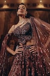 Adaara Couture_Pink Net, Satin, Crepe Sequins, Embroidery Embellished Lehenga And Strap Top _at_Aza_Fashions
