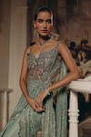 Shop_Adaara Couture_Mint Net, Satin, Crepe Sequins, Embroidery Sweetheart Neck Embellished And Gown _Online_at_Aza_Fashions