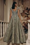 Shop_Adaara Couture_Green Net, Organza, Satin Sequins, Metallic Thread Embellished And Gown _at_Aza_Fashions