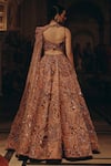 Shop_Adaara Couture_Blush Satin, Organza, Net Sequins, Embroidery, And Lehenga With Draped Blouse _at_Aza_Fashions