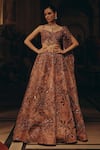 Buy_Adaara Couture_Blush Satin, Organza, Net Sequins, Embroidery, And Lehenga With Draped Blouse _Online_at_Aza_Fashions