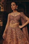 Shop_Adaara Couture_Blush Satin, Organza, Net Sequins, Embroidery, And Lehenga With Draped Blouse _Online_at_Aza_Fashions