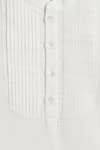 Shop_Tiber Taber_White Cotton Pintuck Detail Self Woven Kurta 