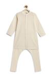 Buy Tiber Taber Cream Cotton Plain Kurta And Pyjama Set at Aza Fashions Buy_Tiber Taber_Cream Cotton Plain Kurta And Pyjama Set _at_Aza_Fashions
