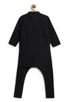 Shop Tiber Taber Black Cotton Plain Band Collar Kurta And Pyjama Set at Aza Fashions Shop_Tiber Taber_Black Cotton Plain Band Collar Kurta And Pyjama Set _at_Aza_Fashions