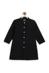 Shop Tiber Taber Black Cotton Plain Band Collar Kurta And Pyjama Set Online at Aza Fashions Shop_Tiber Taber_Black Cotton Plain Band Collar Kurta And Pyjama Set _Online_at_Aza_Fashions