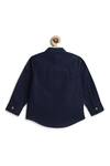 Shop_Tiber Taber_Navy Cotton Pintuck Detail Mandarin Collar Shirt _Online_at_Aza_Fashions