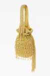 Tasna_Gold Stones, Beads, Tassels Embellished Potli Bag _Online_at_Aza_Fashions