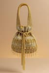 Buy_Tasna_Gold Stones, Beads, Tassels Embellished Potli Bag _at_Aza_Fashions