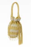 Shop_Tasna_Gold Stones, Beads, Tassels Embellished Potli Bag _at_Aza_Fashions