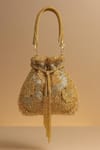 Buy_Tasna_Gold Stones, Beads, Tassels Embroidered Potli Bag _at_Aza_Fashions