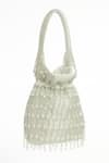 Shop_Tasna_Silver Stones, Beads, Tassels Embellished Potli Bag _at_Aza_Fashions