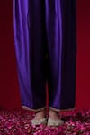 Shop_Kalakari By Akanksha_Purple Chanderi Silk, Organza Rani A-line Kurta And Pant Set With Dupatta _Online_at_Aza_Fashions