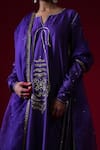 Kalakari By Akanksha_Purple Chanderi Silk, Organza Rani A-line Kurta And Pant Set With Dupatta _at_Aza_Fashions