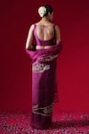 Shop_Kalakari By Akanksha_Burgundy Organza, Chanderi Silk Embroidery, Rajkumari Saree And Pure Blouse _at_Aza_Fashions