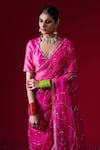 Buy_Kalakari By Akanksha_Fuchsia Organza, Chanderi Silk Embroidery, Indumati Saree And Pure Blouse _Online_at_Aza_Fashions
