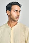 Buy_Project Bandi_Yellow Cotton, Linen Embroidery Brotherhood Cutdana Hand Short Kurta 
