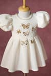 Buy_Ruchika Lath Label_White Sequins, Beads, Bows, Embroidery Golden Butterfly Dress _at_Aza_Fashions