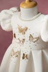 Buy_Ruchika Lath Label_White Sequins, Beads, Bows, Embroidery Golden Butterfly Dress _Online_at_Aza_Fashions