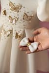 Buy_Ruchika Lath Label_White Sequins, Beads, Bows, Embroidery Golden Butterfly Dress 