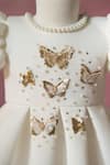 Ruchika Lath Label_White Sequins, Beads, Bows, Embroidery Golden Butterfly Dress _Online