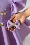 Shop_Ruchika Lath Label_Purple Embroidery, Sequins, Beads, Bows Puff Sleeve Butterfly Dress _Online_at_Aza_Fashions