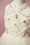 Buy_Ruchika Lath Label_Off White Net Beads, Sequins, Stones, Embroidery Hand Tiered Gown 