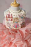 Shop_Ruchika Lath Label_Pink Organza Beads, Pearls, Sequins, Princess Theme Hand Ruffled Dress _Online_at_Aza_Fashions