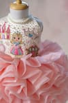Ruchika Lath Label_Pink Organza Beads, Pearls, Sequins, Princess Theme Hand Ruffled Dress _at_Aza_Fashions