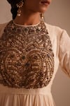Buy_RICHA AHLUWALIA_Ivory Chanderi , Cotton, Jewelry Yoke Hand Embroidered Anarkali Set 
