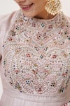 Buy_RICHA AHLUWALIA_Pink Silk, Cotton, Chanderi Embroidery, Beads, Jewelry Yoke Hand Anarkali Set _Online_at_Aza_Fashions