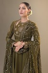 Buy RICHA AHLUWALIA Olive Green Chanderi , Cotton, Angrakha Yoke Dabka And Dori Anarkali Set Online at Aza Fashions Buy_RICHA AHLUWALIA_Olive Green Chanderi , Cotton, Angrakha Yoke Dabka And Dori Anarkali Set _Online_at_Aza_Fashions