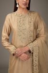 Buy_RICHA AHLUWALIA_Beige Silk, Organza, Embroidery, Sequins, Lace Sharara Set _Online_at_Aza_Fashions