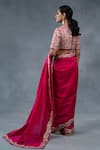 Shop_RICHA AHLUWALIA_Pink Chanderi Embroidery, Sequins, Zari Dabka And Pitta Work Saree With Blouse _at_Aza_Fashions