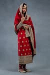 Buy_RICHA AHLUWALIA_Red Silk, Cotton, Chanderi Gota Patti, Zari, Sequins, Zardozi Buti Kurta Set _Online_at_Aza_Fashions