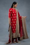 Buy_RICHA AHLUWALIA_Red Silk, Cotton, Chanderi Gota Patti, Zari, Sequins, Zardozi Buti Kurta Set 