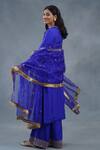 RICHA AHLUWALIA_Blue Silk, Organza Embroidery, Gota Patti, Zardozi Kurta And Work Dupatta Set _at_Aza_Fashions